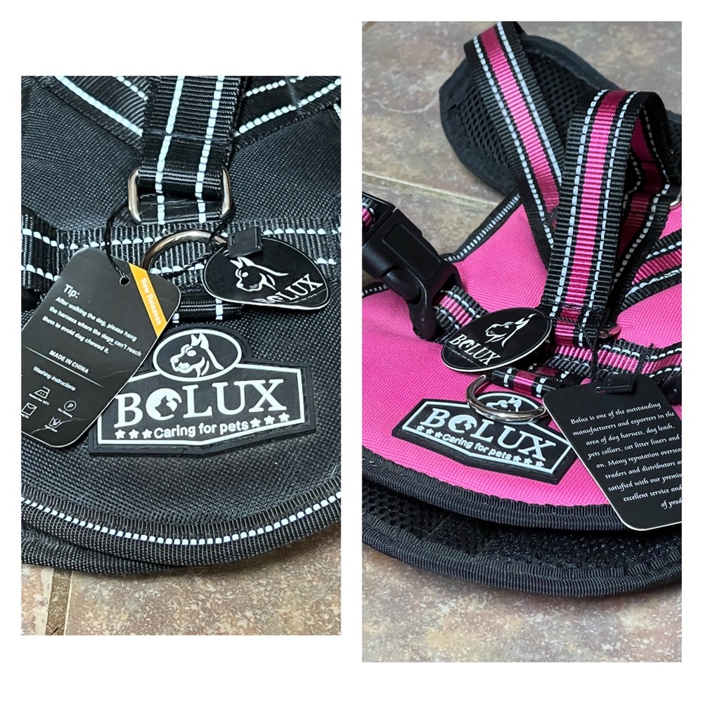 Bolux Dog Harnesses 2-size L.  My puppies outgrew them before we could use them.